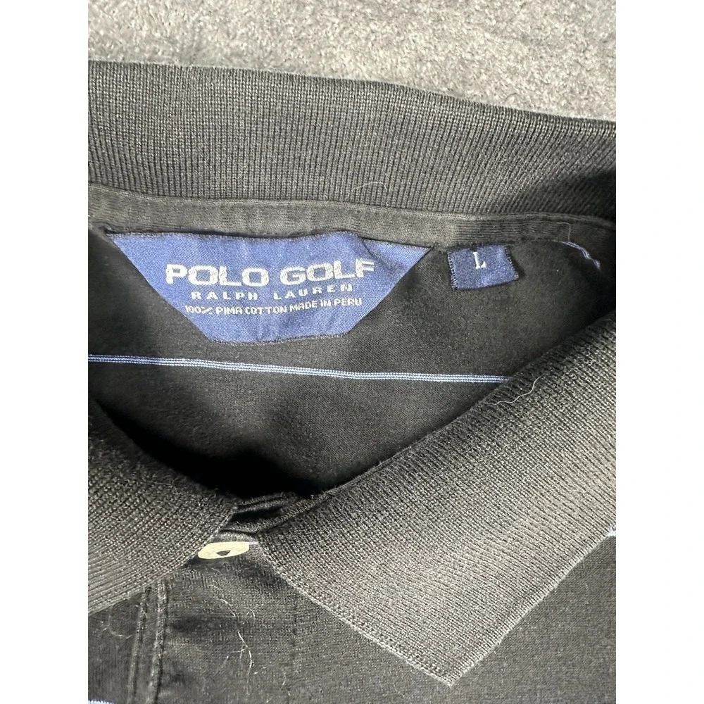 Polo Golf Ralph Lauren Men' s LARGE Polo Pima Cotton‎ Long Sleeve Stripe Shirt